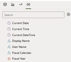 Default and custom parameters for the Balance Sheet dashboard
