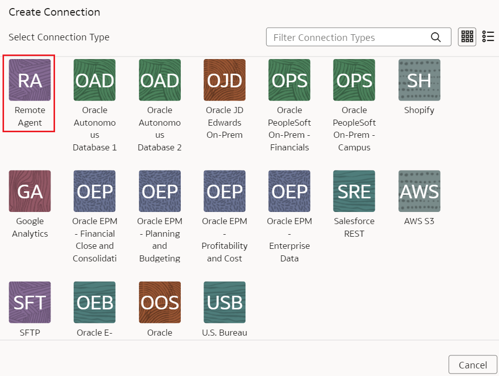 Remote Agent connection option