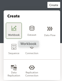 Workbook option in the Create dialog