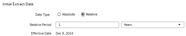 Relative initial extract date details Relative initial extract date details