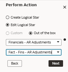 The Perform Action dialog