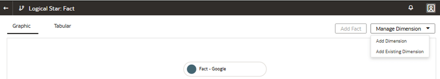 The Logical Star: Fact page displaying the Manage Dimension list of values