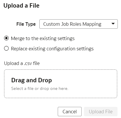Upload Custom Job Roles Mapping file Upload Custom Job Roles Mapping file