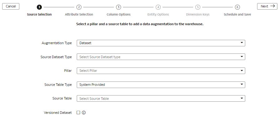 Create Dataset augmentation type wizard Create Dataset augmentation type wizard