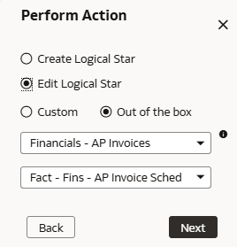 Perform Action dialog Perform Action dialog