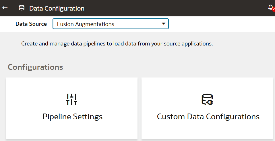 Fusion Augmentations option in the Data Source list of values