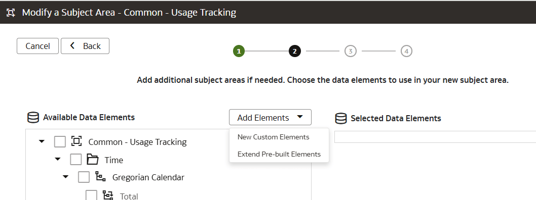 Add Elements options