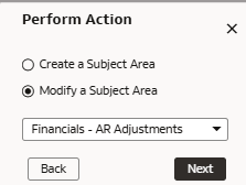 The Perform Action dialog The Perform Action dialog