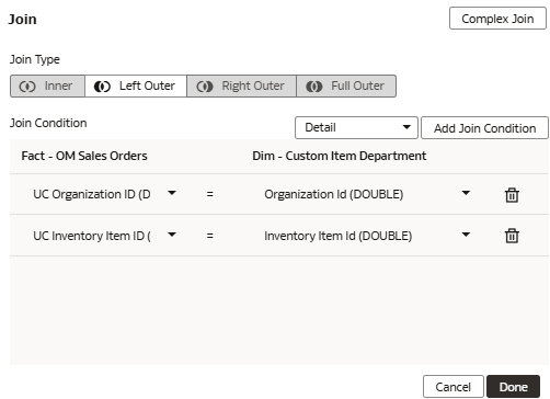 Custom joins in the tabular format Custom joins in the tabular format