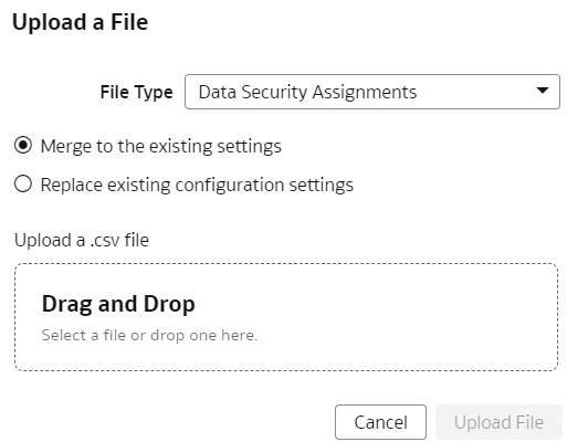 Upload Area of Responsibility file Upload Area of Responsibility file
