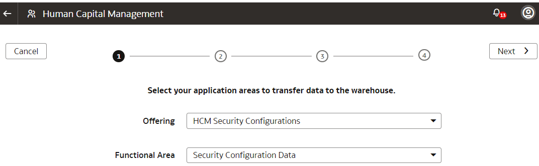 Create a data pipeline to bring additional data security-related objects from Cloud HCM Create a data pipeline to bring additional data security-related objects from Cloud HCM