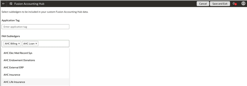 Fusion Accounting Hub page Fusion Accounting Hub page