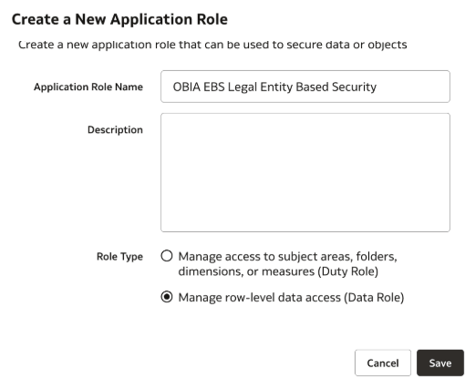 Create an application role