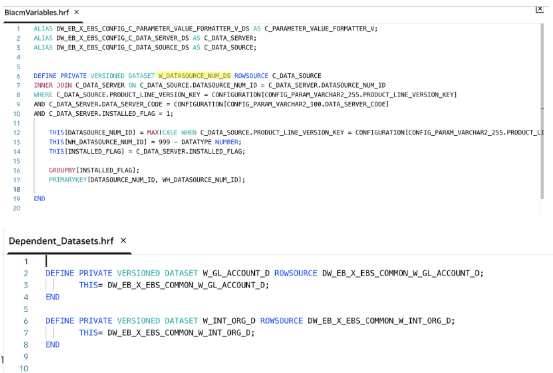 Datasets used in the Custom mapping Datasets used in the Custom mapping