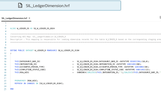 Custom SIL mapping named SIL_LedgerDimension Custom SIL mapping named SIL_LedgerDimension