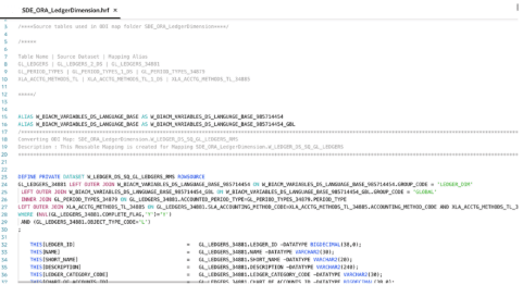 SDE_ORA_LedgerDimension Mapping logic SDE_ORA_LedgerDimension Mapping logic