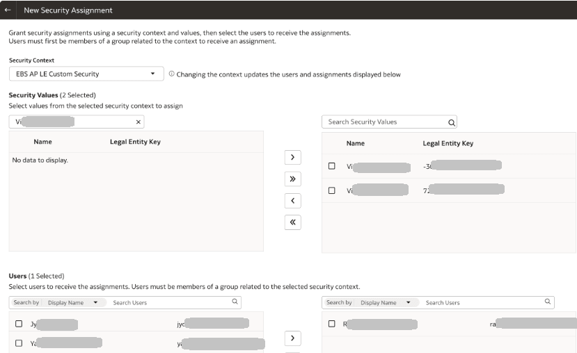 Assign security assignments