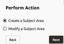 Create a Subject Area option