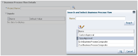 Search and Select Business Process Flow