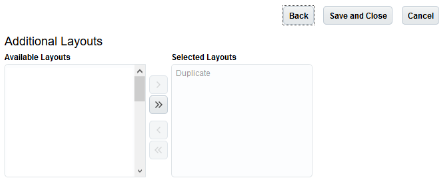 This is a screenshot of the Additional Layouts page that lets you select any other layouts that you want to embed the mashup into.