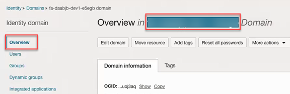 Image depicting the domain name on the overview page