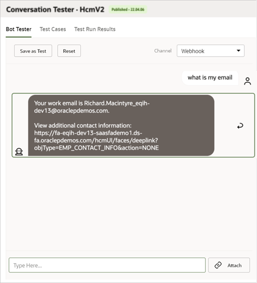 A page showing the field where you type Hello.