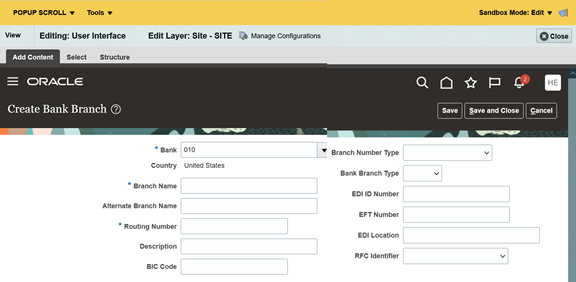 This image shows Design View in Page composer work area