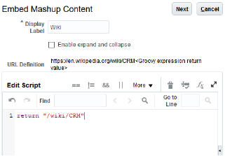 This is an illustration of embedding a groovy expression mashup.