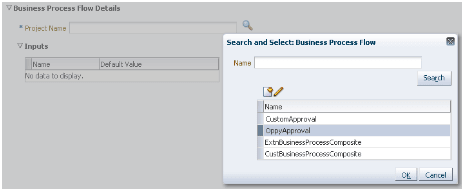 Search and Select Business Process Flow