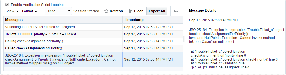 Viewing Diagnostic Messages for Debugging