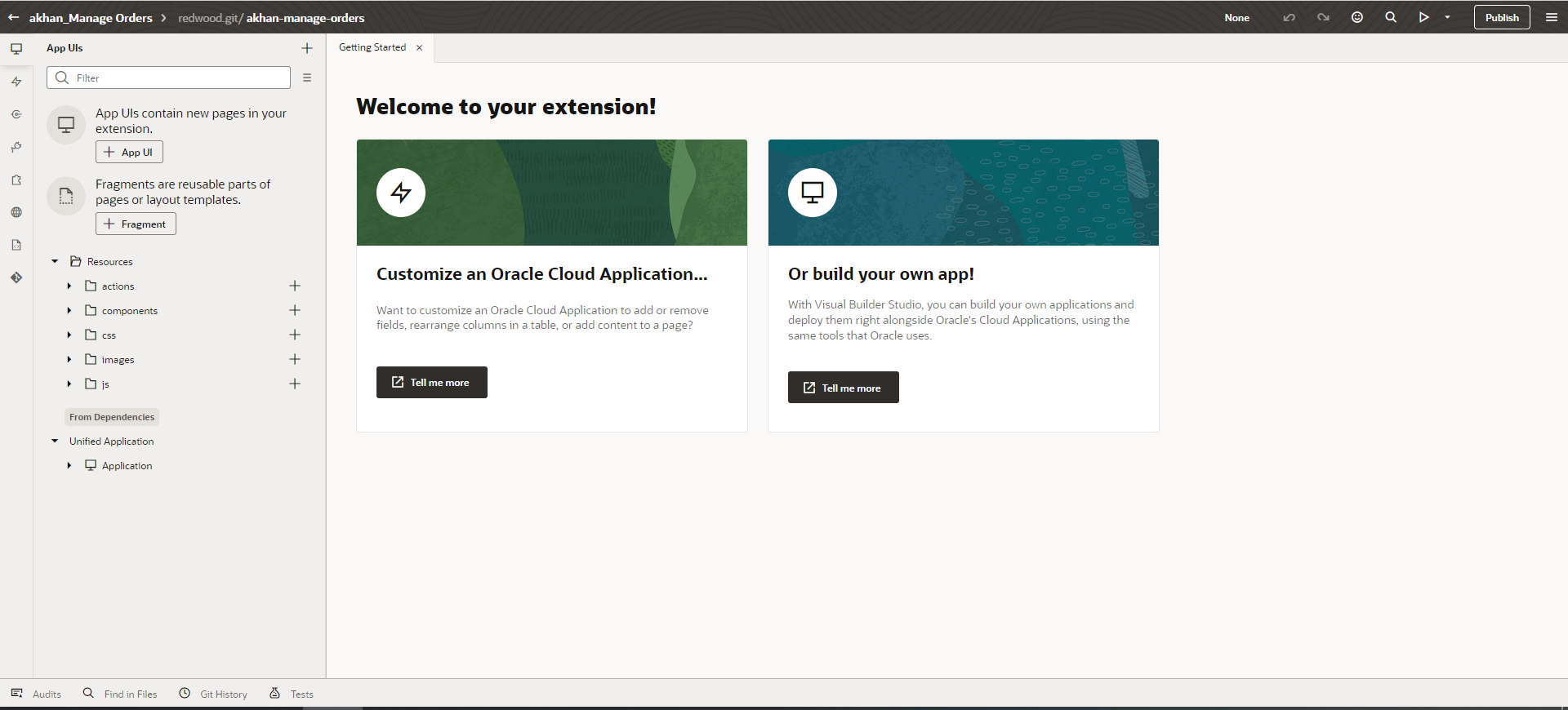The Getting Started page displays.