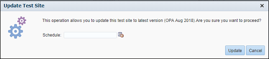 This image represents the Update Test Site scheduling option.