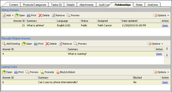 This image shows the Relationship tab, and is described in the surrounding text.