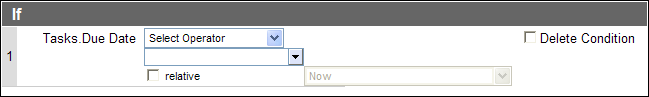 This image shows the If window, where Tasks.Due Date appears with the relative check box cleared.