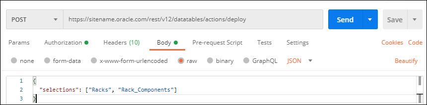 Postman POST Body example