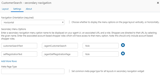 Customer Search Secondary Navigation pane