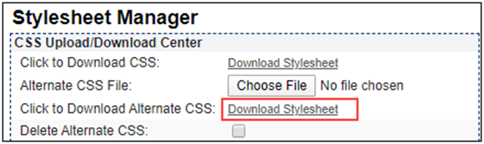 stylesheet manager screen shot