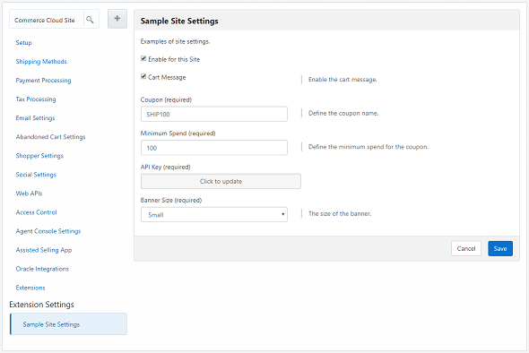 This image displays the Site Settings page. This image displays the Site Settings page.