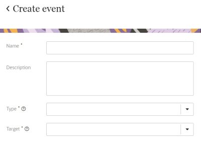 An image of the Create event page