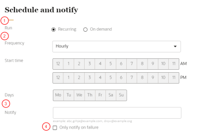 An image of the Schedule and notify section