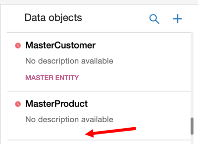 An image of the MasterProduct data object not yet tagged as a master entity