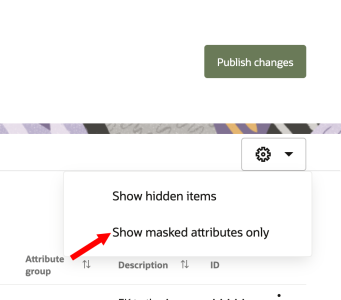 An image of the option to view masked attributes