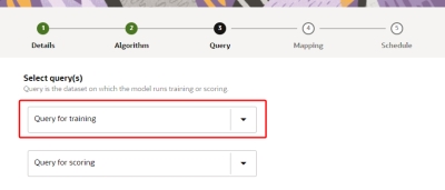 An image of the Training query field