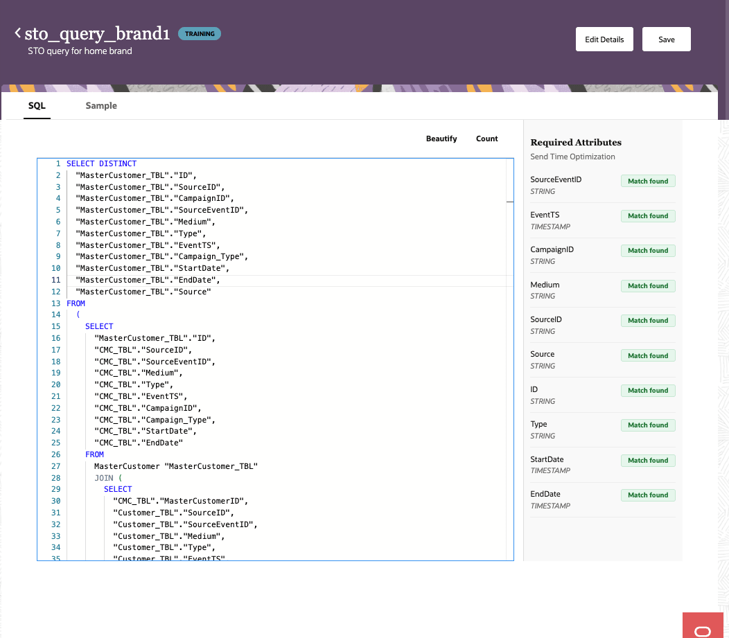 Creating model queries in SQL