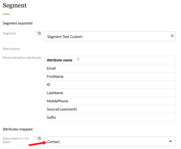 An image of the Data object in CX Sales field