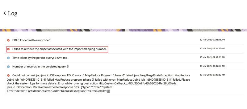 An image of a failure to retrieve CX Sales object error message