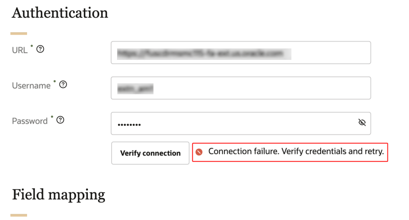 An image of the Connection failure error message