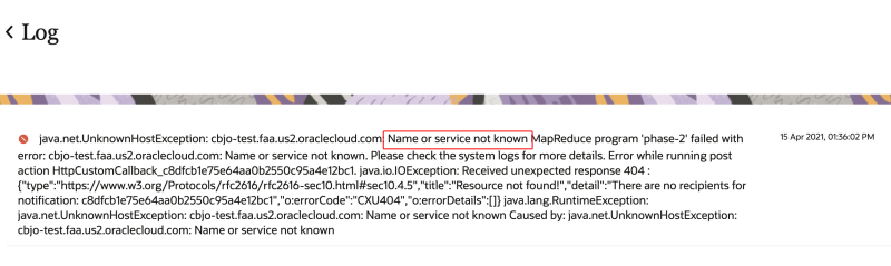 An image of a name or service not known error message