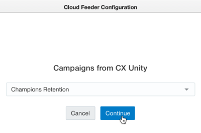 An image of the Cloud Feeder Configuration dialog