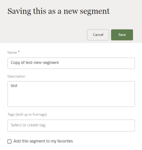 An image of the Save a new segment dialog